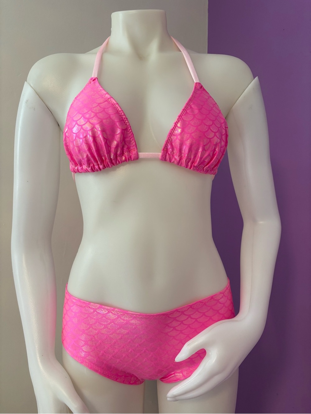 Pink Mermaid Shiny Bikini Size Medium Brand New